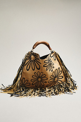 Fringed Raffia Mini Hand Bag