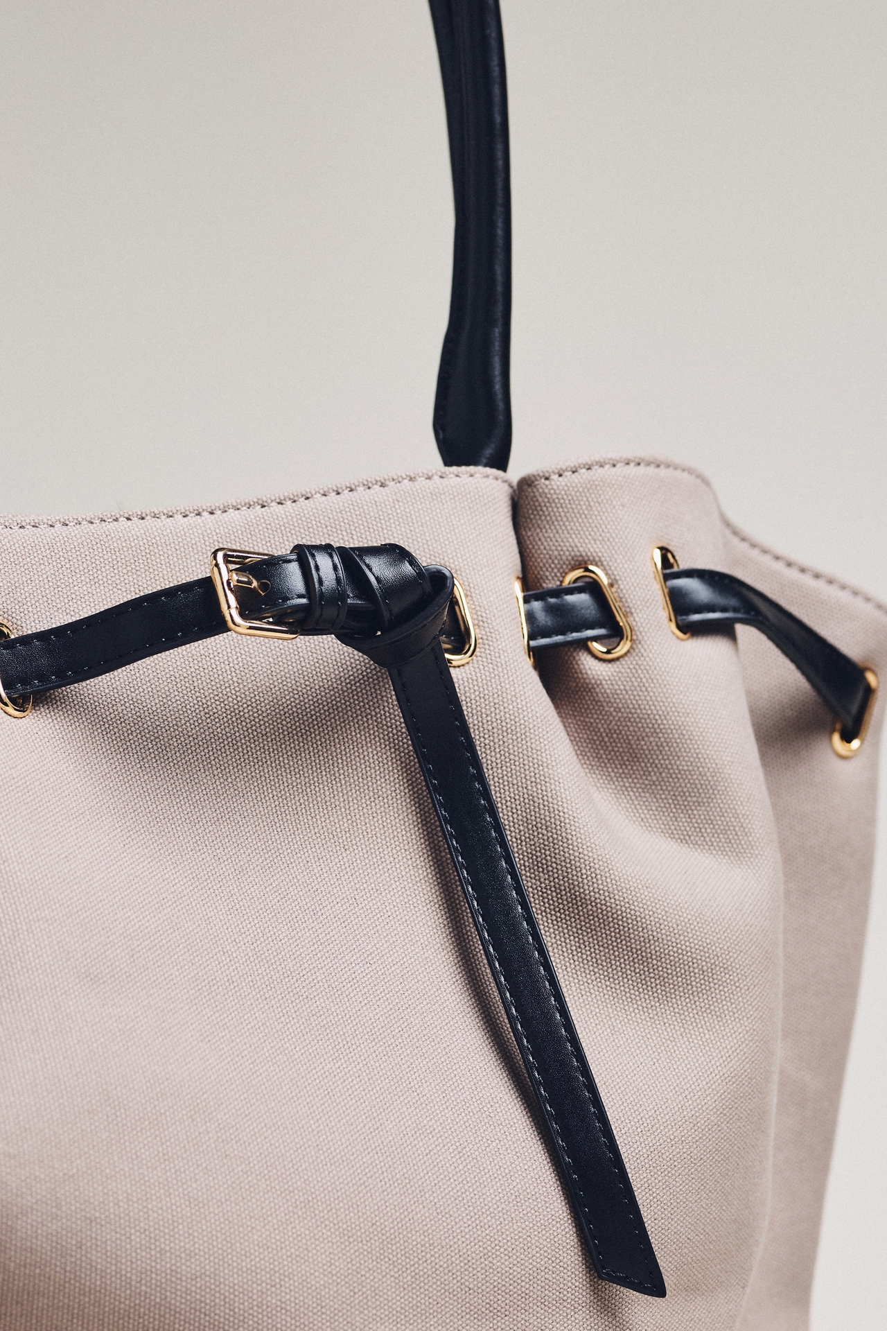 Belted Cinched Canvas Tote