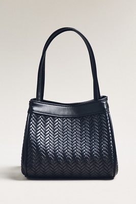 By Anthropologie Mini Top-handle Boxy Tote In Black