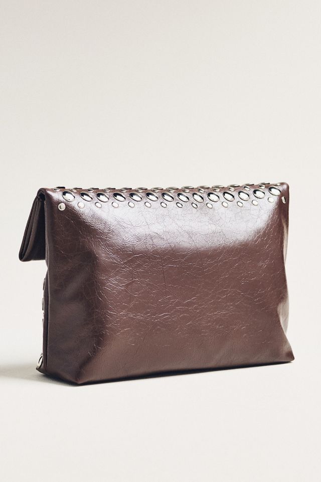 Studded Foldover Clutch