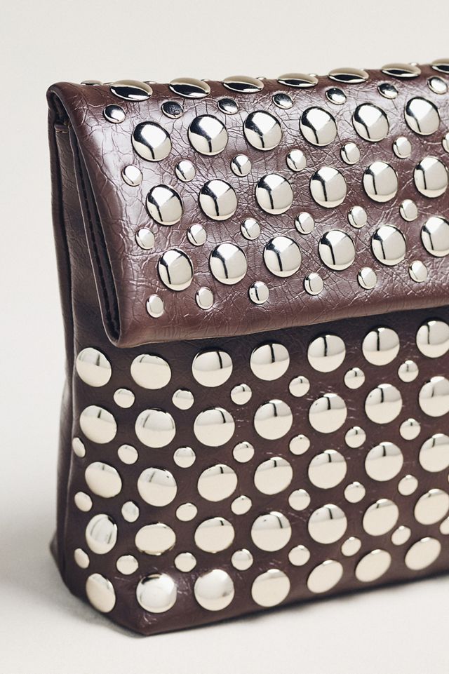 Studded Foldover Clutch