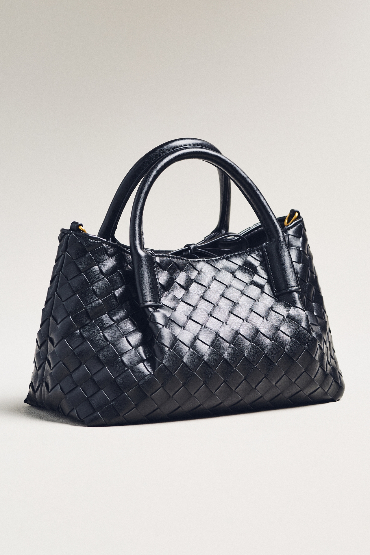 Mini Top-Handle Woven Tote with Wallet