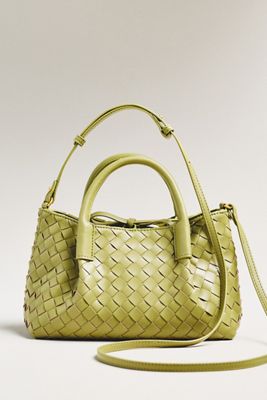 Mini Top-Handle Woven Tote with Wallet