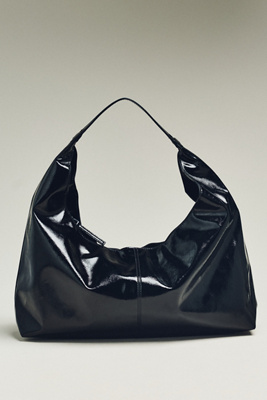 By Anthropologie Shiny Faux-leather Tote In Black