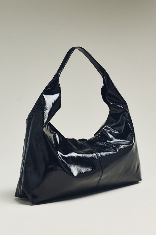 Shiny Faux-Leather Tote