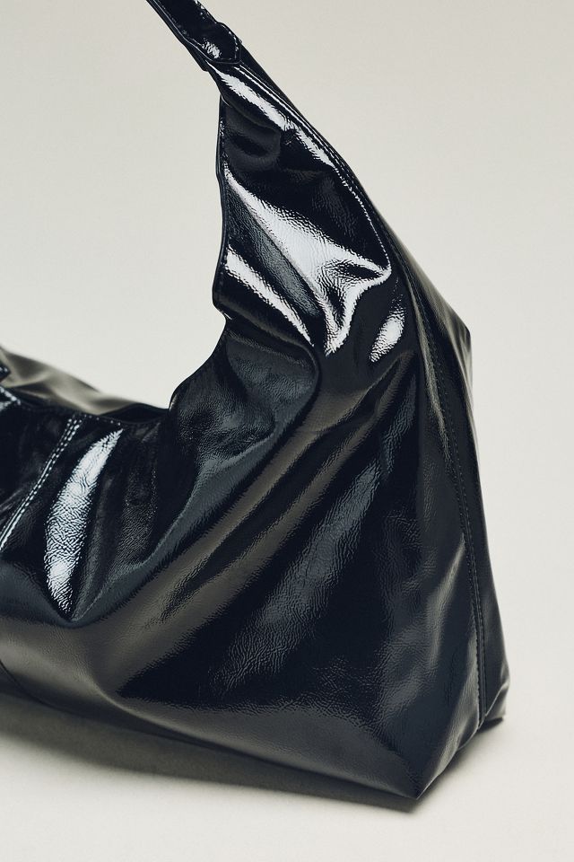 Shiny Faux-Leather Tote