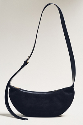 By Anthropologie Curved Buckle Sling Bag In Black