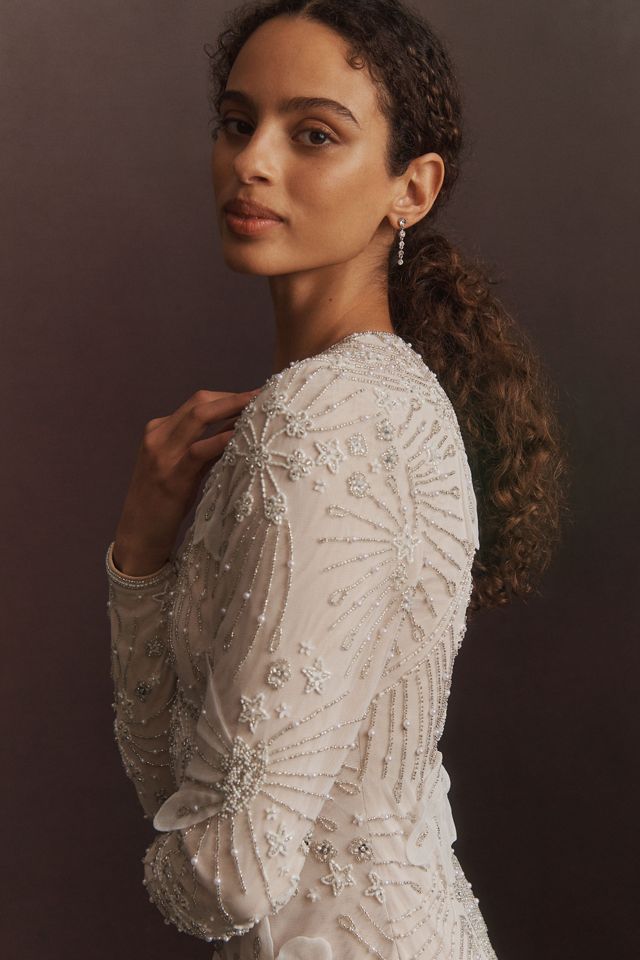 BHLDN Long-Sleeve Beaded Maxi Dress #2
