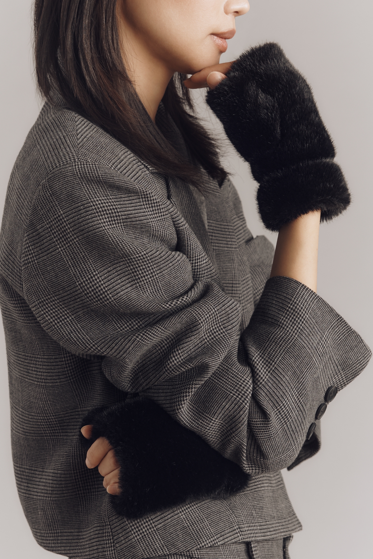 Faux-Fur Fingerless Gloves
