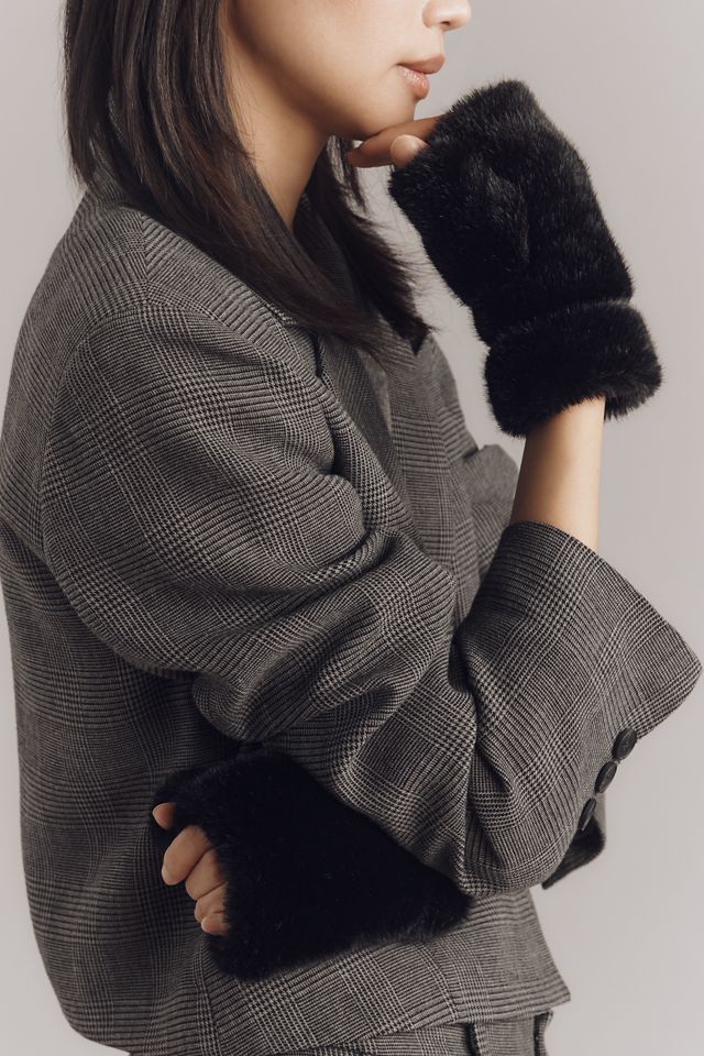 Faux-Fur Fingerless Gloves #1