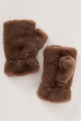 Faux Fur Fingerless Gloves