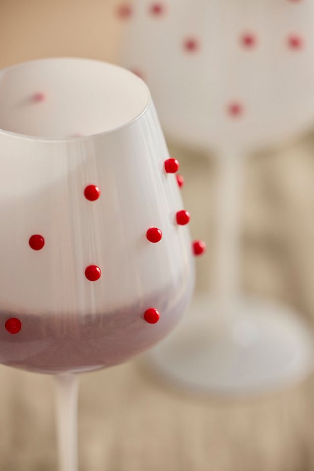 Red Confetti Wine Glasses, Set of 2 #1