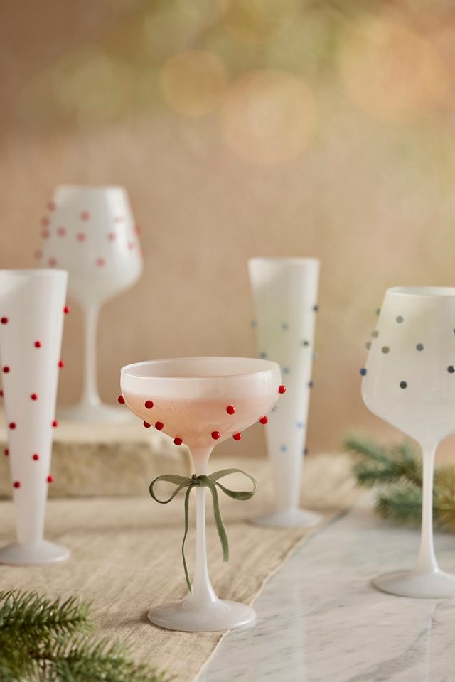Red Confetti Wine Glasses, Set of 2 #2
