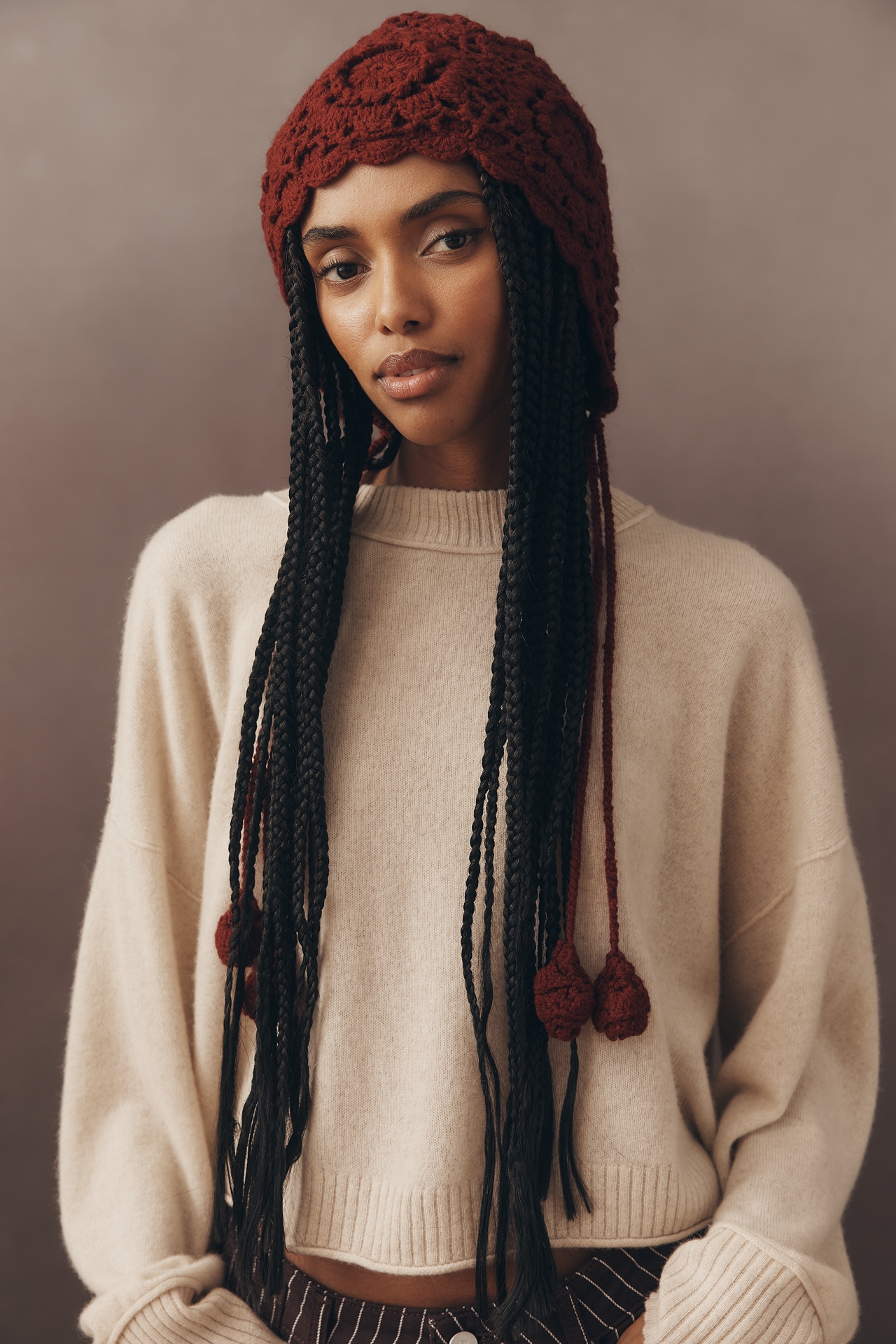 Damson Madder Crochet Bonnet