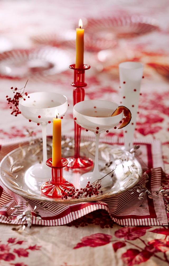 Red Confetti Glass Flutes, Set of 2 #2