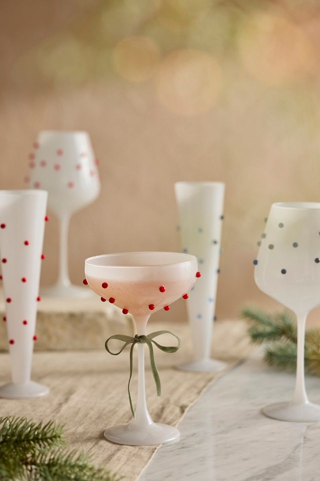 Red Confetti Glass Flutes, Set of 2 #2