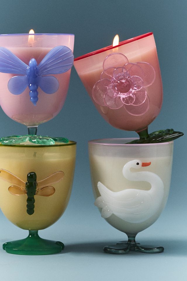Pauline Floral Clementine & Jasmine Glass Butterfly Candle