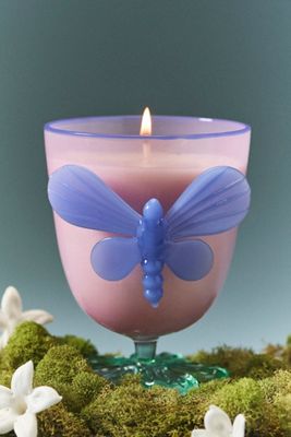 Pauline Floral Clementine & Jasmine Glass Butterfly Candle