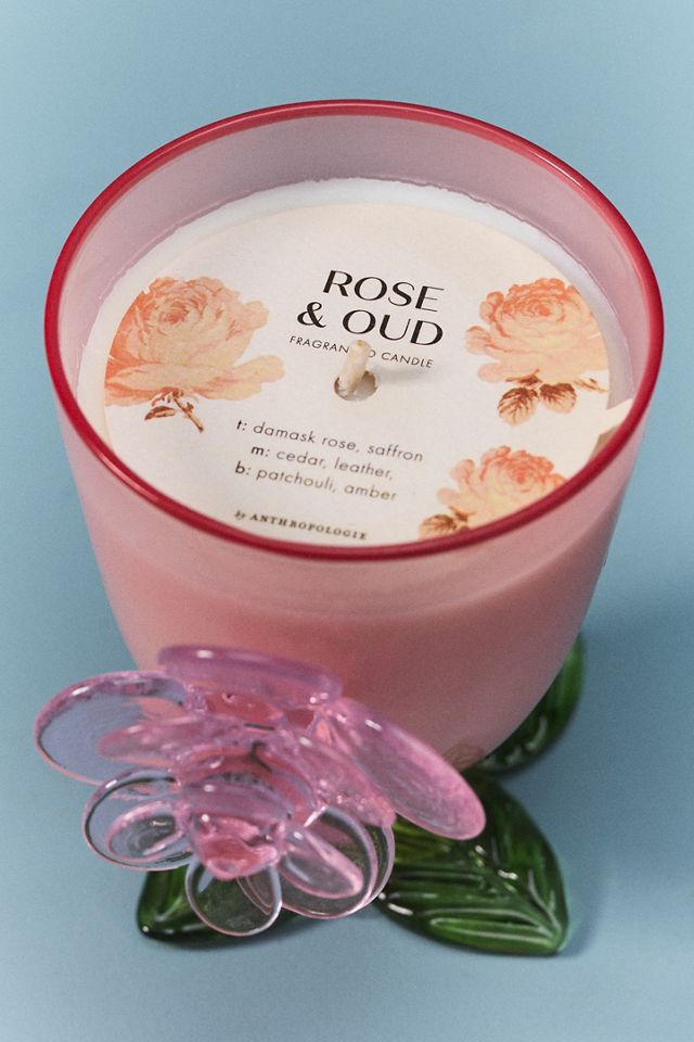 Pauline Floral Rose & Oud Glass Rose Candle #2