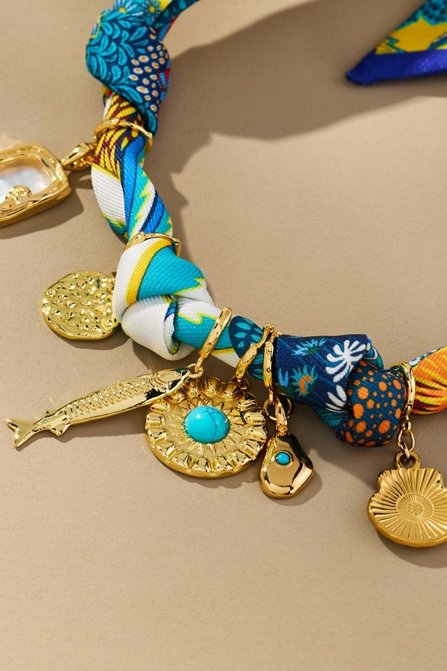Gemelli Charm Scarf Necklace #1
