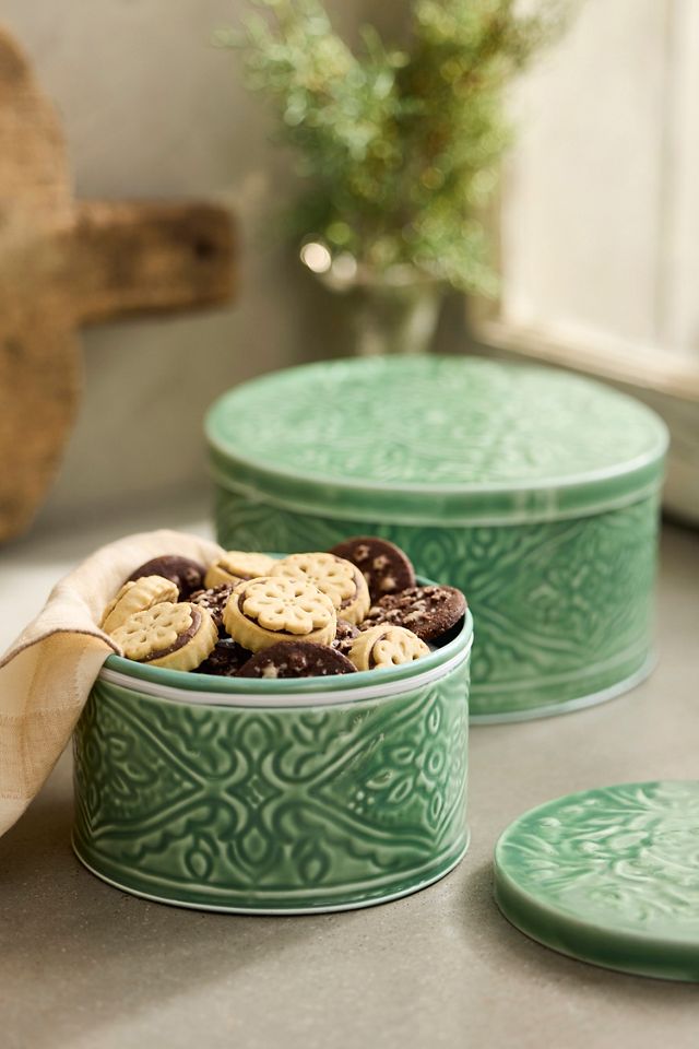Enamelware Cookie Tin, Mint #2