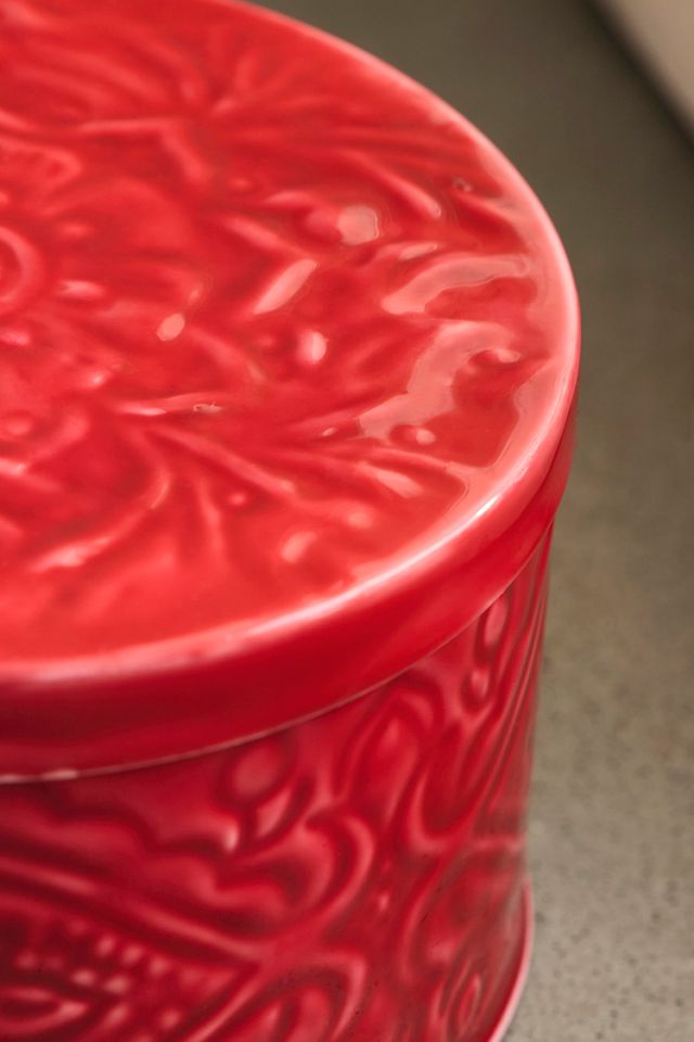 Enamelware Cookie Tin, Red #1