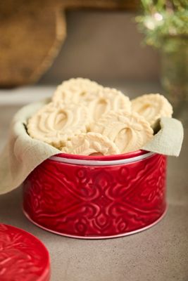 Enamelware Cookie Tin, Red
