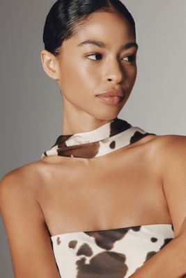 By Anthropologie Skinny Cow Print Scarf