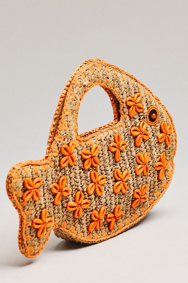 SIMONMILLER Puka Fish Raffia Bag #1