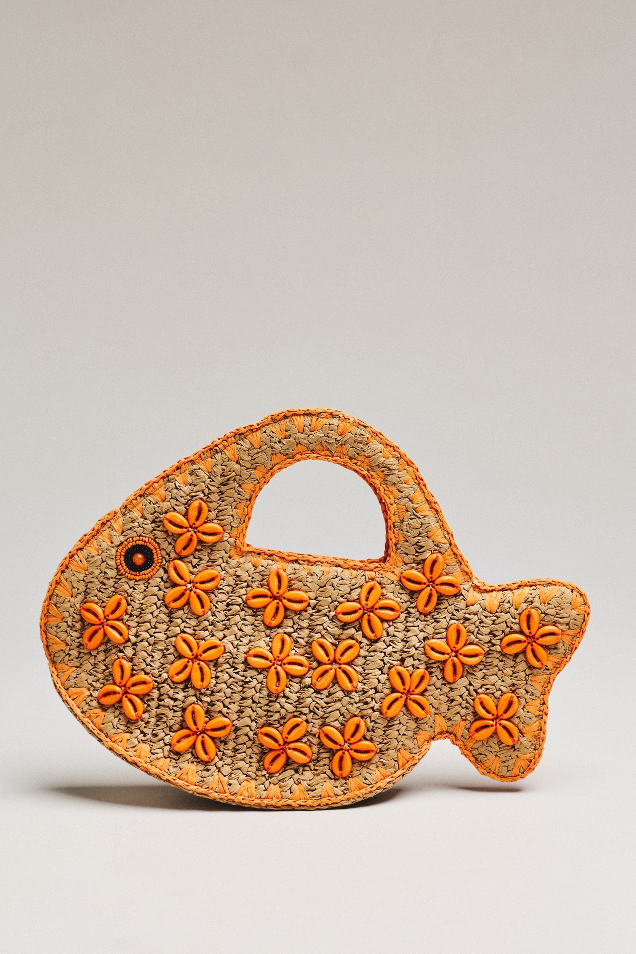 SIMONMILLER Puka Fish Raffia Bag