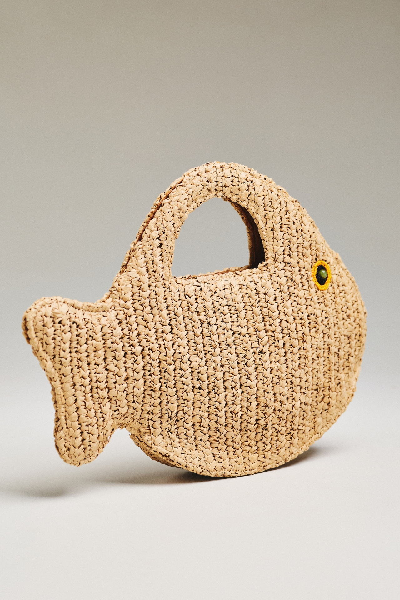 SIMONMILLER Puka Fish Raffia Bag