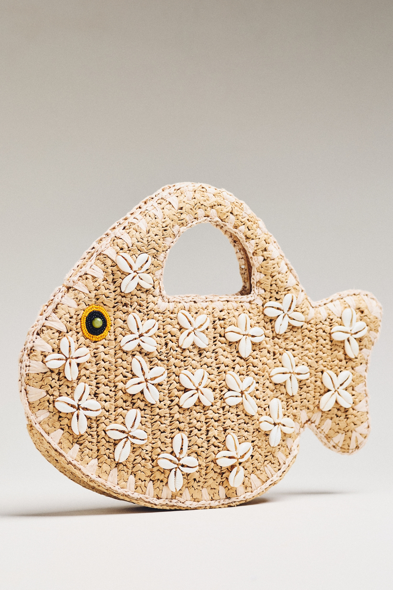 SIMONMILLER Puka Fish Raffia Bag