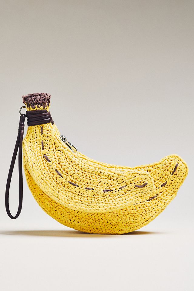 SIMONMILLER Banana Bunch Raffia Wristlet | Anthropologie