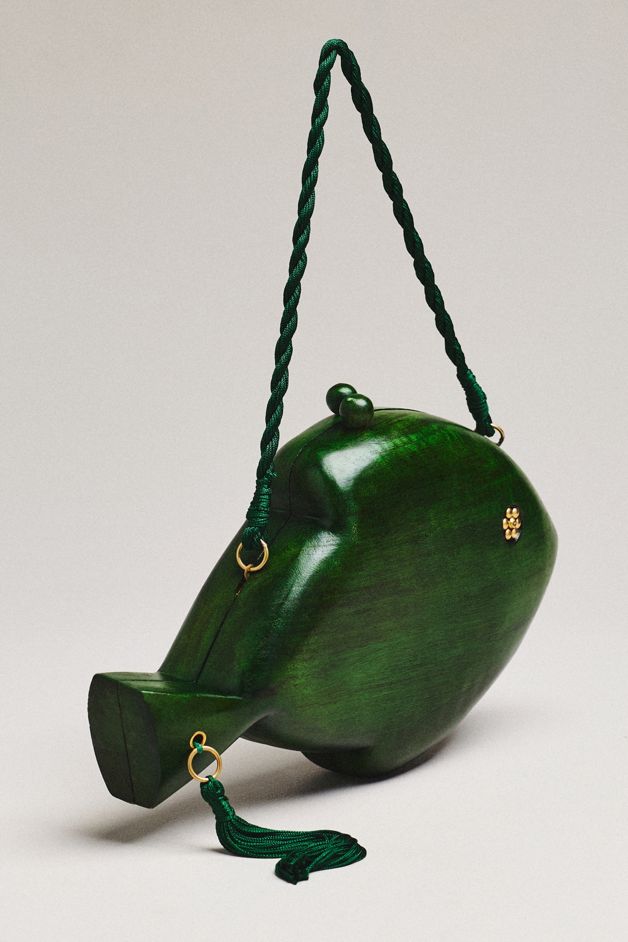 SIMONMILLER Carved Wooden Fish Clutch