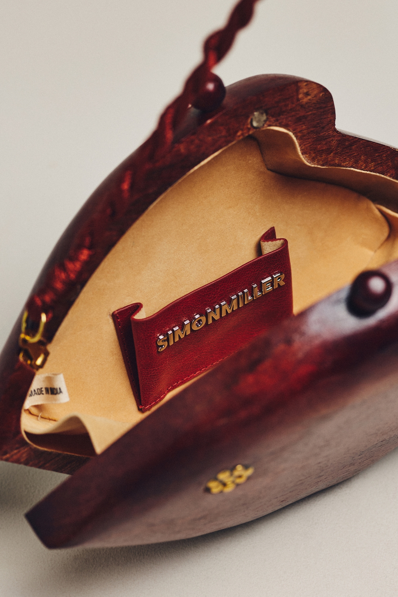 SIMONMILLER Carved Wooden Fish Clutch