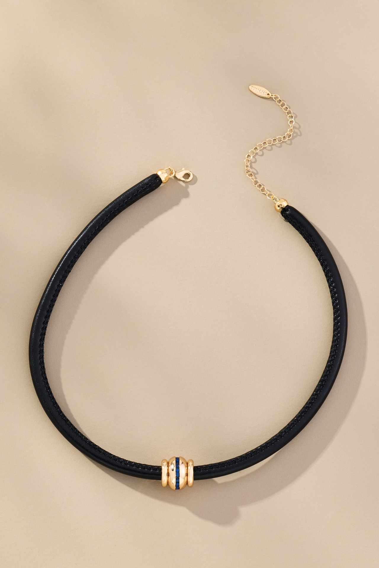 Single Bead Fabric Cord Necklace