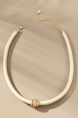 Single Bead Fabric Cord Necklace