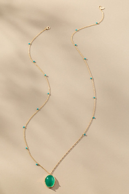 By Anthropologie Stone Pendant Necklace In Blue