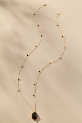 By Anthropologie Stone Pendant Necklace In Brown