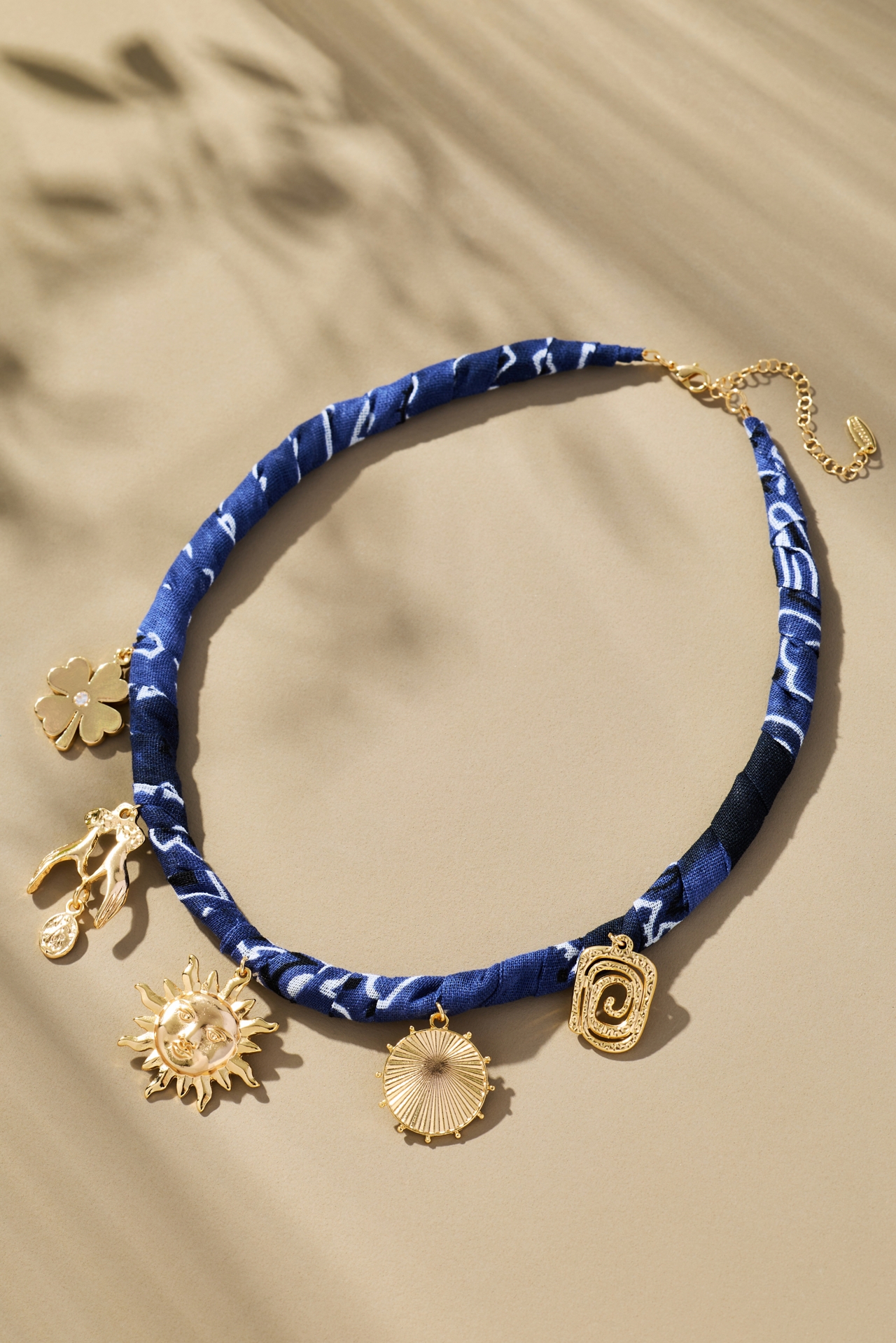 Fabric Multi Charm Necklace