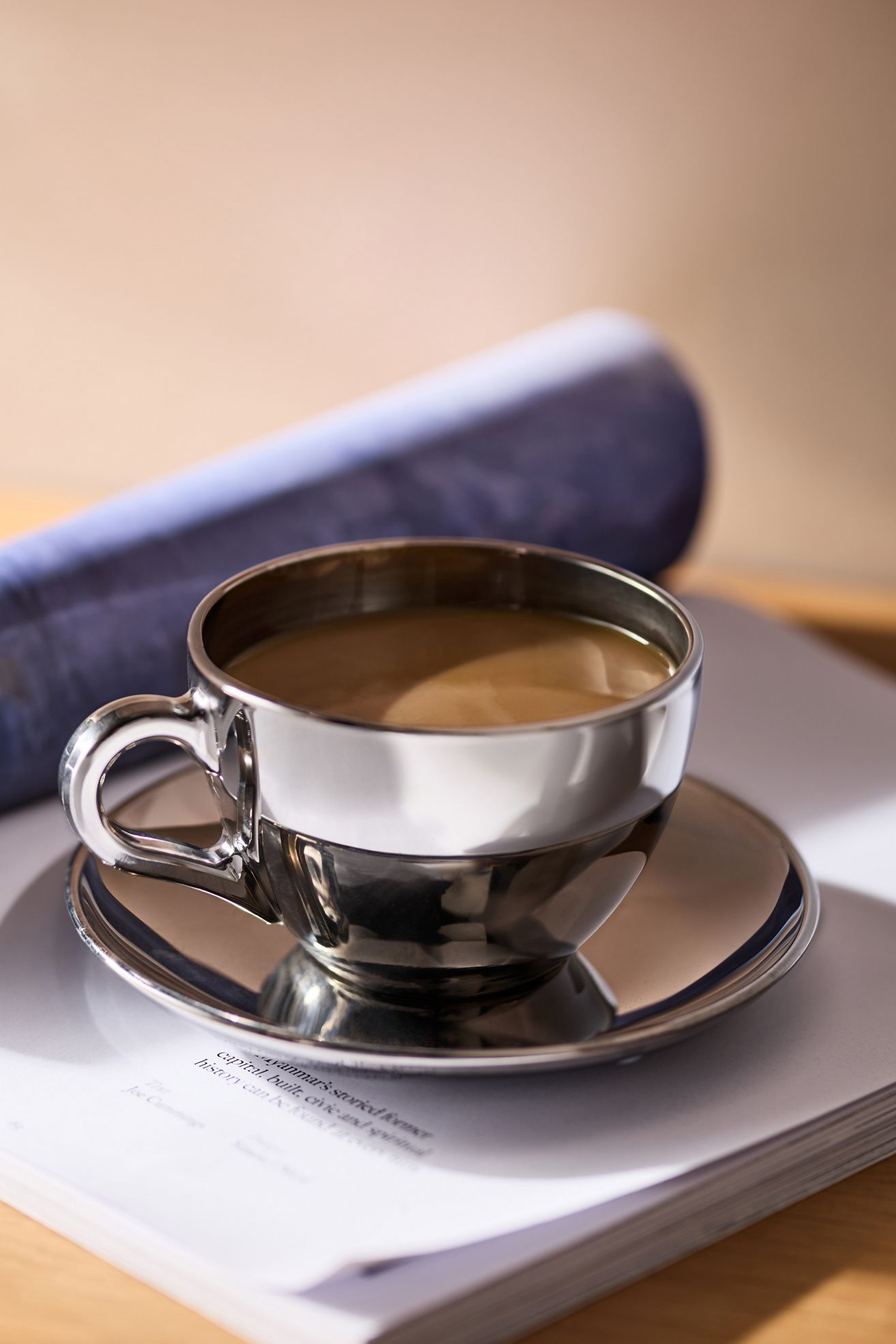 Alice Glass Teacup - Chrome, Standard, One Size