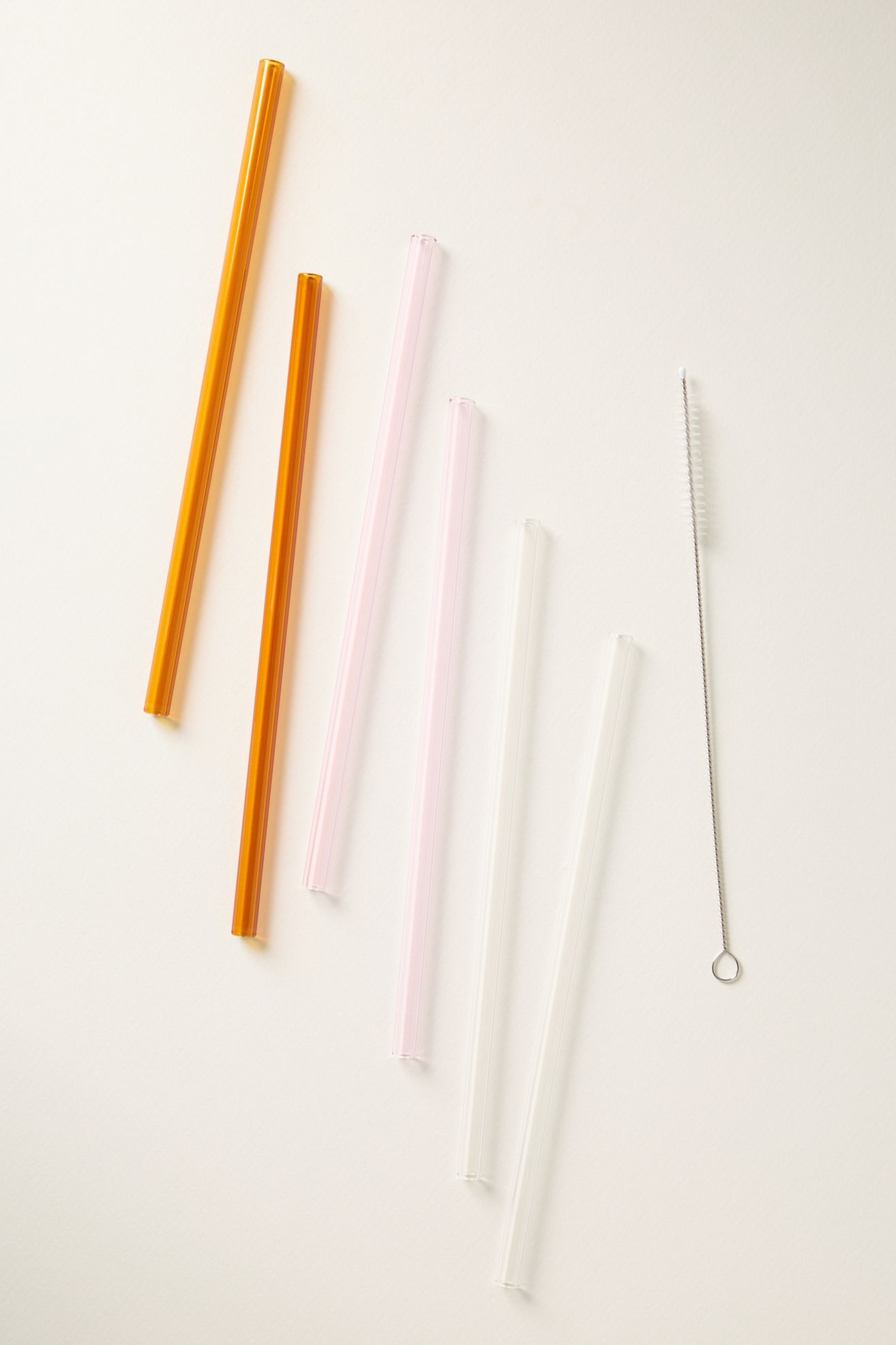 Hawkins New York Essential Glass Straws, Set of 6 - Pink, Standard, Set Of 6