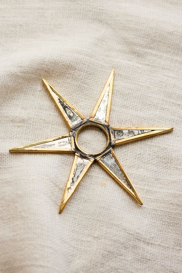 Antique Mirrored Star Candle Cuffs, Set of 2 #1