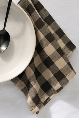 Hawkins New York Essential Gingham Dinner Napkins, Set Of 4 In Black