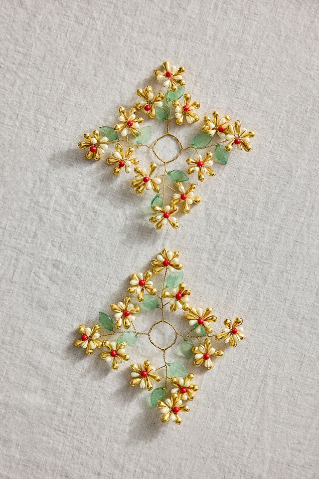 Beaded Floral Candle Wreaths, Set of 2 #2