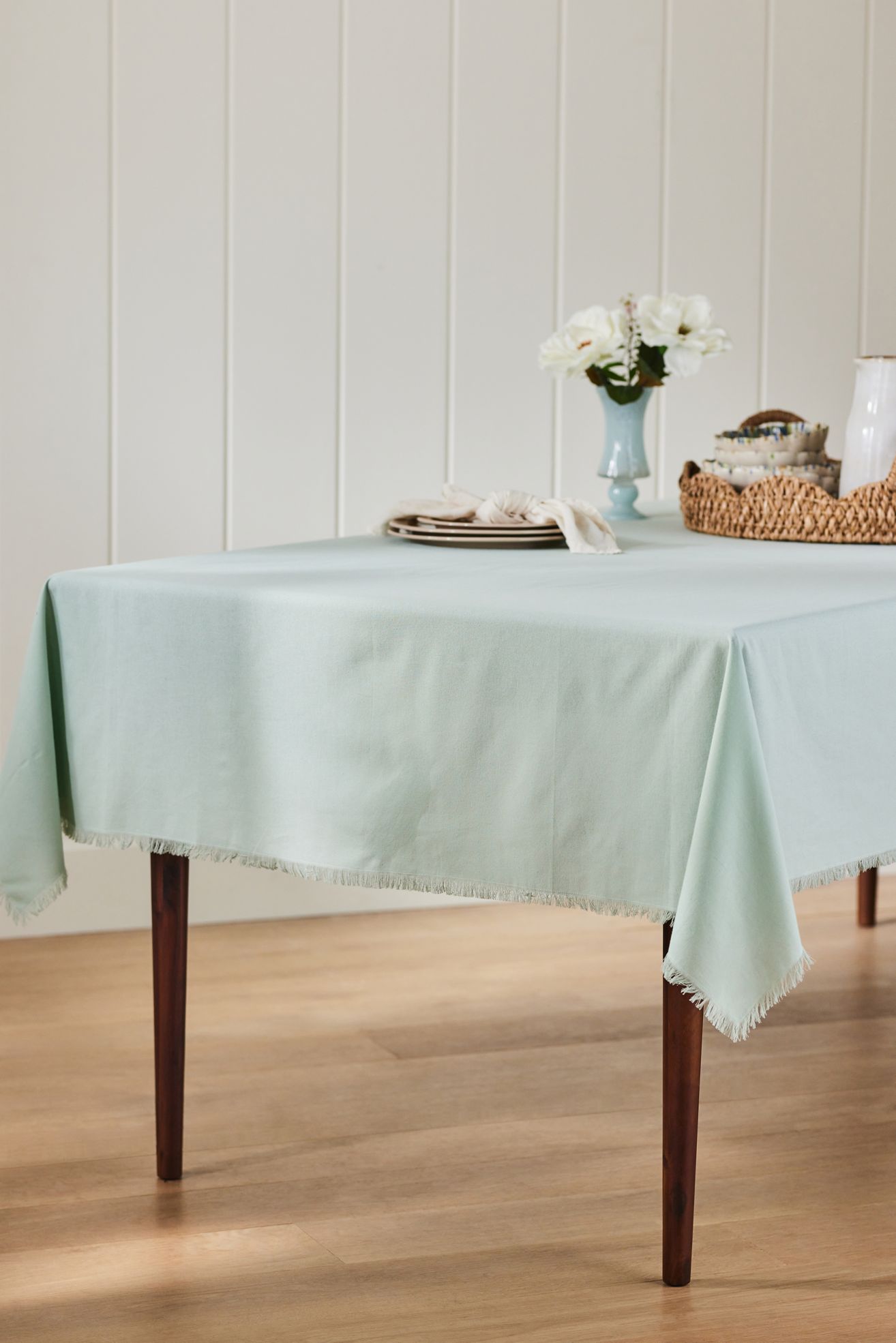 Hawkins New York Essential Cotton Tablecloth - Sky, 60" x 90"
