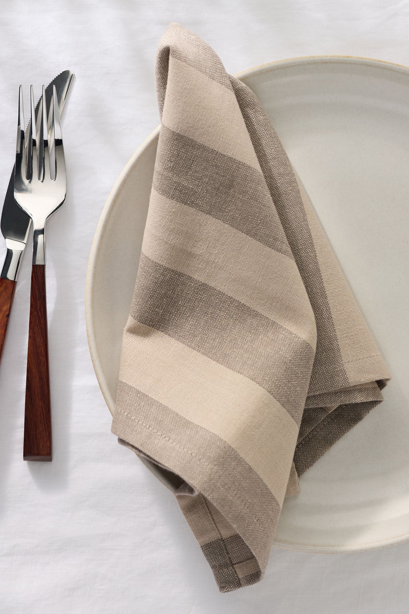 Hawkins New York Essential Striped Dinner Napkins, Set of 4 - Dark Grey, Set Of 4
