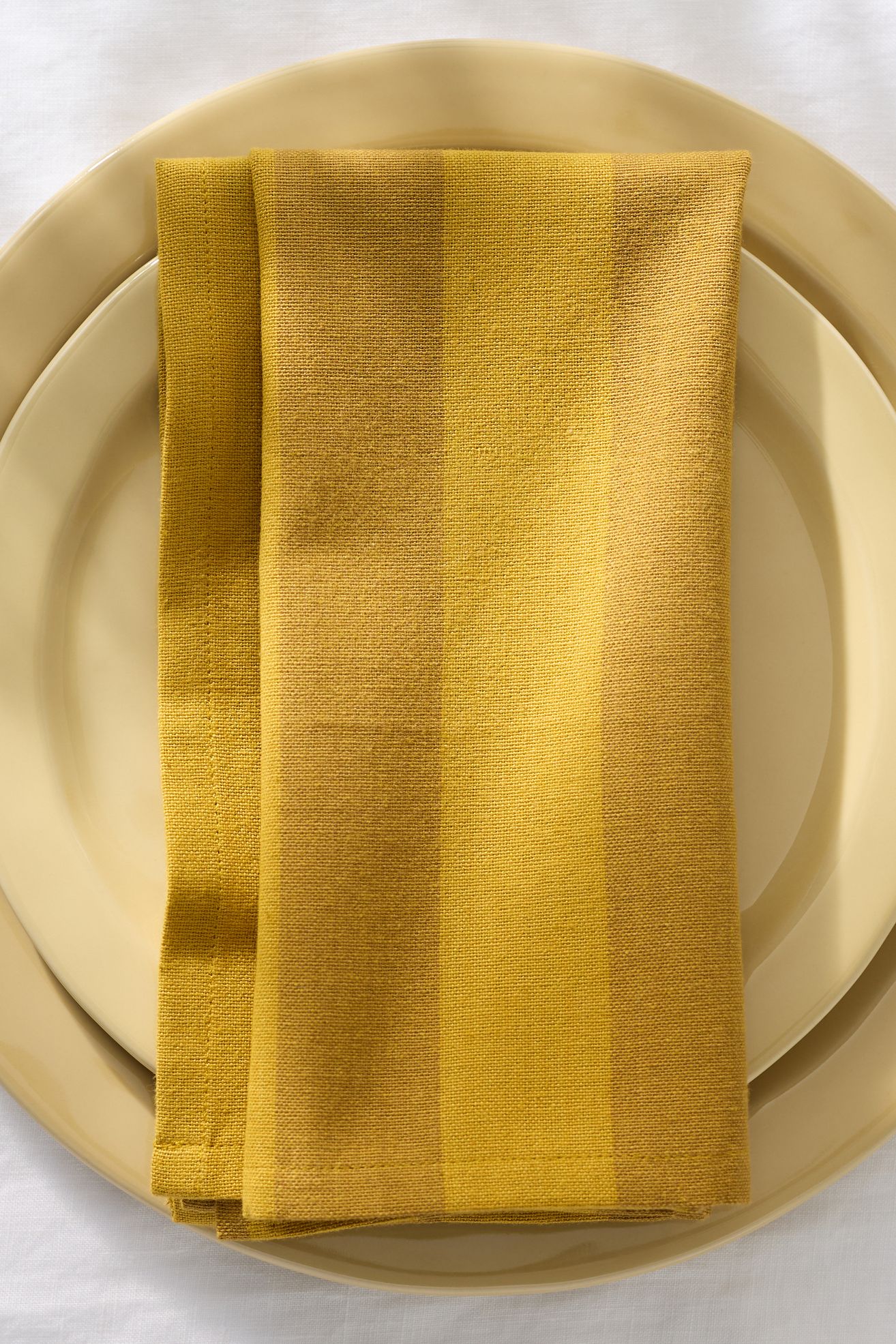 Hawkins New York Essential Striped Dinner Napkins, Set of 4 - Dark Yellow, Set Of 4