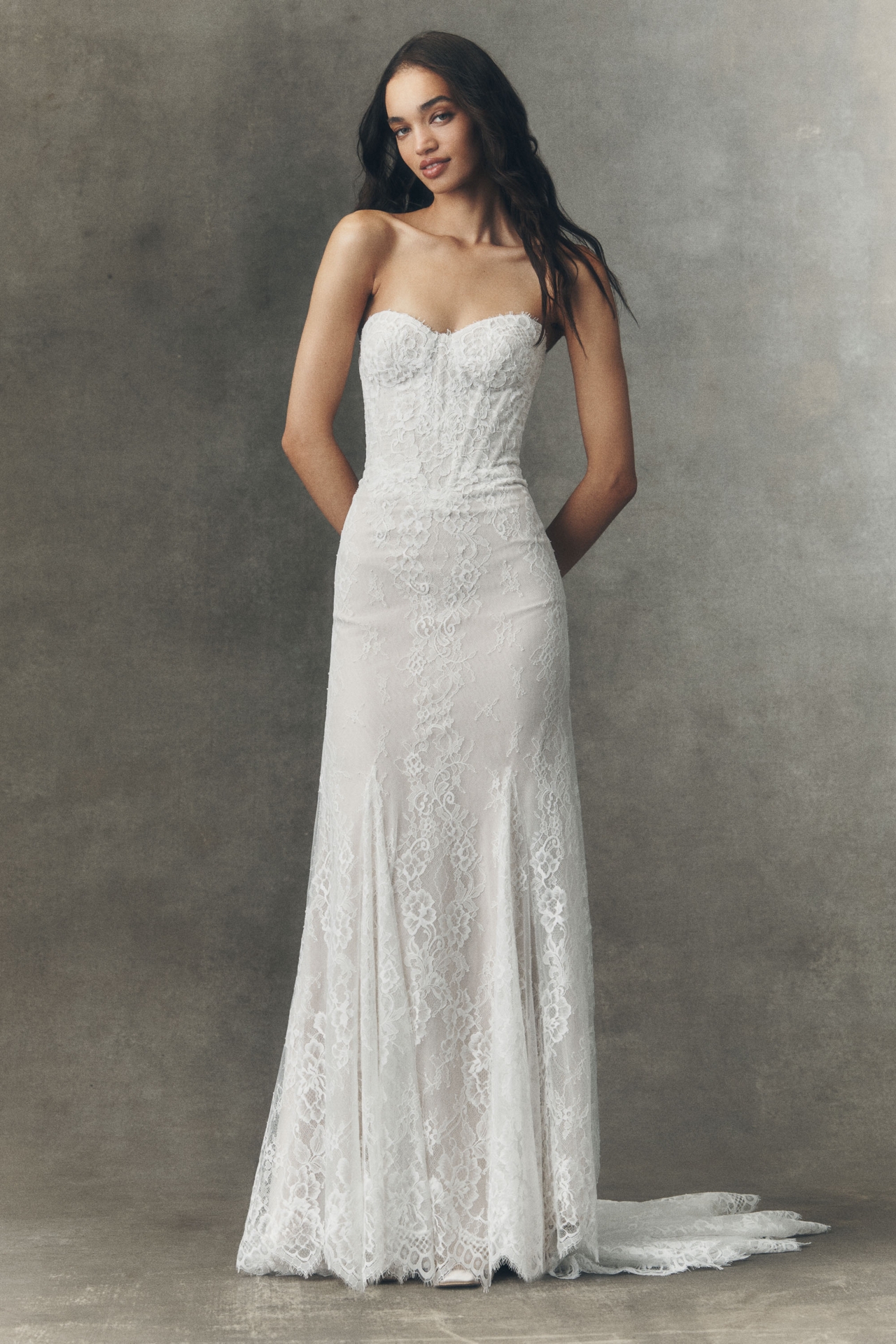Watters Justine Strapless Lace Wedding Gown