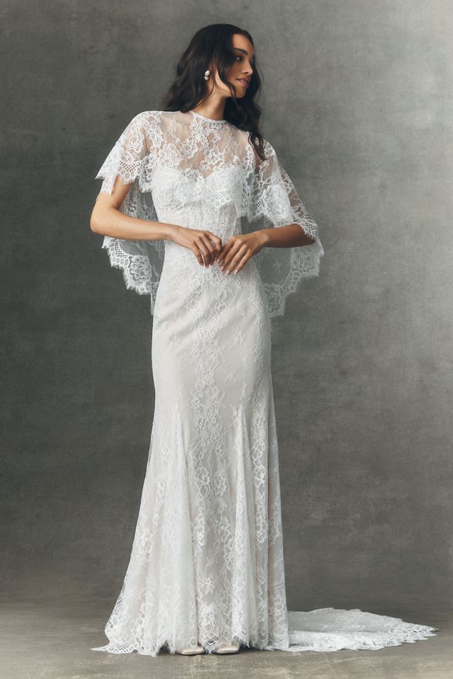 Watters Justine Strapless Lace Wedding Gown #4